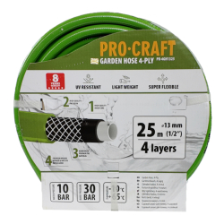 Zahradní hadice 4vrstvá 1/2" 25m PROCRAFT PR-4GH1325