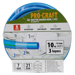 Zahradní hadice 3vrstvá 1/2" 10m PROCRAFT PR-3KGH1310