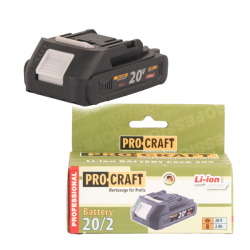 Baterie akumulátorová 20V 2Ah Li-ion Procraft 20/2