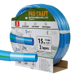 Zahradní hadice 3vrstvá 1/2" 15m PROCRAFT PR-3KGH1315