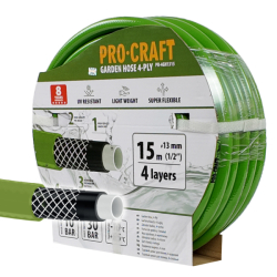 Zahradní hadice 4vrstvá 1/2" 15m PROCRAFT PR-4GH1315
