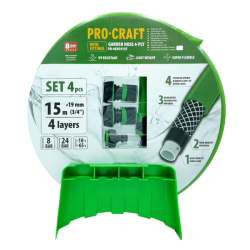 Zahradní hadice 4vrstvá 3/4" 15m PROCRAFT PR-4GH1915F