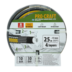 Zahradní hadice 4vrstvá 1/2" 25m PROCRAFT PR-4KAT1325