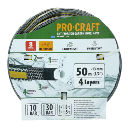 Zahradní hadice 4vrstvá 1/2" 50m PROCRAFT PR-4KAT1350