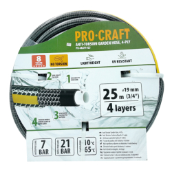 Zahradní hadice 4vrstvá 3/4" 25m PROCRAFT PR-4KAT1925