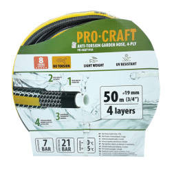 Zahradní hadice 4vrstvá 3/4" 50m PROCRAFT PR-4KAT1950
