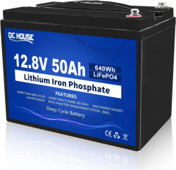 DCHOUSE lithium baterie LiFePO4 12V/50Ah 640Wh + nabíječka