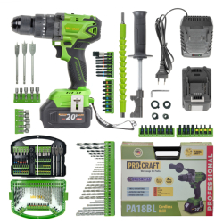 Aku vrtací šroubovák Procraft SPA18BL se sadou bitů DBS-101