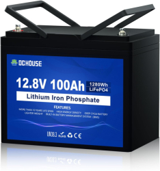 DCHOUSE lithium baterie LiFePO4 12V/100Ah 1280Wh