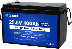 DCHOUSE lithium baterie LiFePO4 24V/100Ah 2560Wh