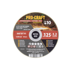 Sada řezných kotoučů Procraft CD125x1.2b 125 mm 1,2 mm 10 ks