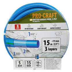 Zahradní hadice 3vrstvá 3/4" 15m PROCRAFT PR-3KGH1915