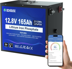 DCHOUSE lithium baterie LiFePO4 12V/165Ah 2112Wh Bluetooth