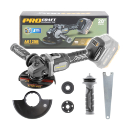 Aku bruska Procraft Industrial AG125B + 10x+4x+5x kotouč, rychloupínací matice