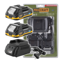 Sada 2x 20V 2Ah Procraft 20/2 Turbo a nabíječka 20/2 PBC-Set 1