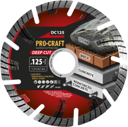 Diamantový řezný kotouč Deep Cut Procraft DC125 125mm