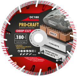 Diamantový řezný kotouč Deep Cut Procraft DC180 180mm