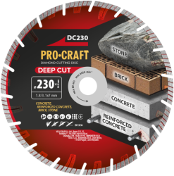 Diamantový řezný kotouč Deep Cut Procraft DC230 230mm