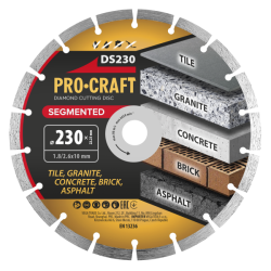 Diamantový řezný kotouč Segmented Procraft DS230 230mm