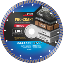 Diamantový řezný kotouč Turbo Procraft DT230 230mm