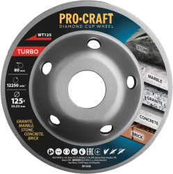 Diamantový brusný kotouč (hrncový) Procraft WT125 Turbo 125mm