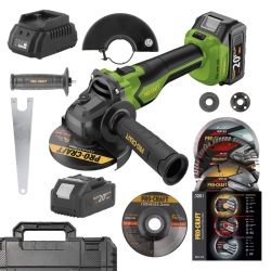 Sada aku úhlová bruska Procraft PGA22 + kotouče, baterie