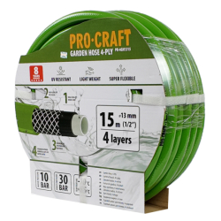 Zahradní hadice 4vrstvá 1/2" 15m PROCRAFT PR-4GH1315
