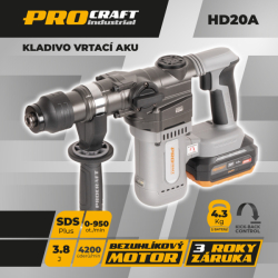 Aku vrtací kladivo Procraft Industrial HD20A