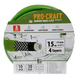 Zahradní hadice 4vrstvá 1/2" 15m PROCRAFT PR-4GH1315