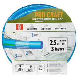 Zahradní hadice 3vrstvá 1" 25m PROCRAFT PR-3KGH2525