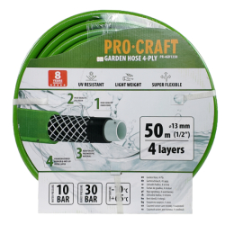Zahradní hadice 4vrstvá 1/2" 50m PROCRAFT PR-4GH1350