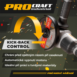 Aku bruska Procraft Industrial AG125A-1B-F (taška)