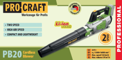 Aku fukar listí Procraft PB20 (bez baterie a nabíječky)
