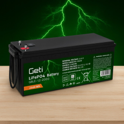 GETI LiFePO4 12,8V 200Ah GBLE-12-200D displej