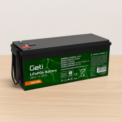 GETI LiFePO4 12,8V 200Ah GBLE-12-200D displej
