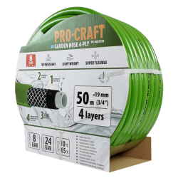 Zahradní hadice 4vrstvá 3/4" 50m PROCRAFT PR-4GH1950
