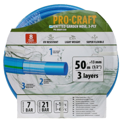 Zahradní hadice 3vrstvá 1/2" 50m PROCRAFT PR-3KGH1350
