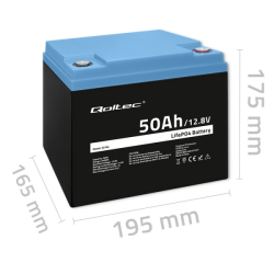Qoltec lithium baterie LiFePO4 12,8V/50Ah 640Wh