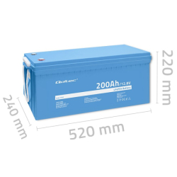 Qoltec lithium baterie LiFePO4 12,8V/200Ah 2560Wh