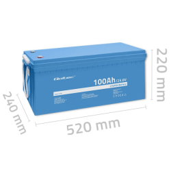 Qoltec lithium baterie LiFePO4 25,6V/100Ah 2560Wh