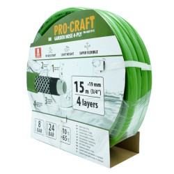 Zahradní hadice 4vrstvá 3/4" 15m PROCRAFT PR-4GH1915