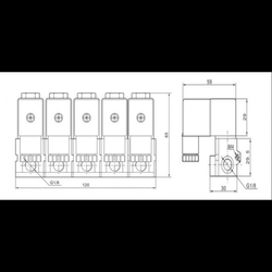 Solenoidový ventil G1/8 2-3cestný kombinovatelný do skupin 