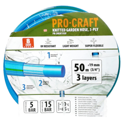 Zahradní hadice 3vrstvá 3/4" 50m PROCRAFT PR-3KGH1950