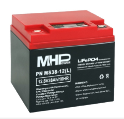 MHPower MS38-12(L) baterie LiFePO4 12V/38Ah, terminál LC1 - M6