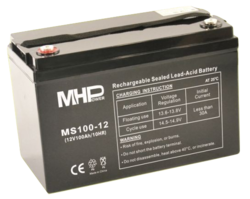 MHPower MS100-12 olověný akumulátor AGM 12V/100Ah, Terminál T3 - M8