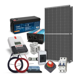 Solární sestava 880Wp baterie LiFePO4 24V 100Ah, měnič napětí 2000W
