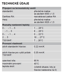 Honeywel THERA 4 classic T3001 termostatická hlavice