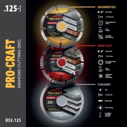 Sada aku úhlová bruska Procraft PGA22 + kotouče, taška, baterie