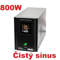 Záložní zdroj MHPower MPU-800-12, UPS, 800W, čistý sinus, 12V