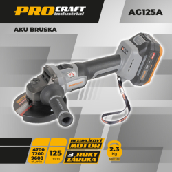 Aku bruska Procraft Industrial AG125A
